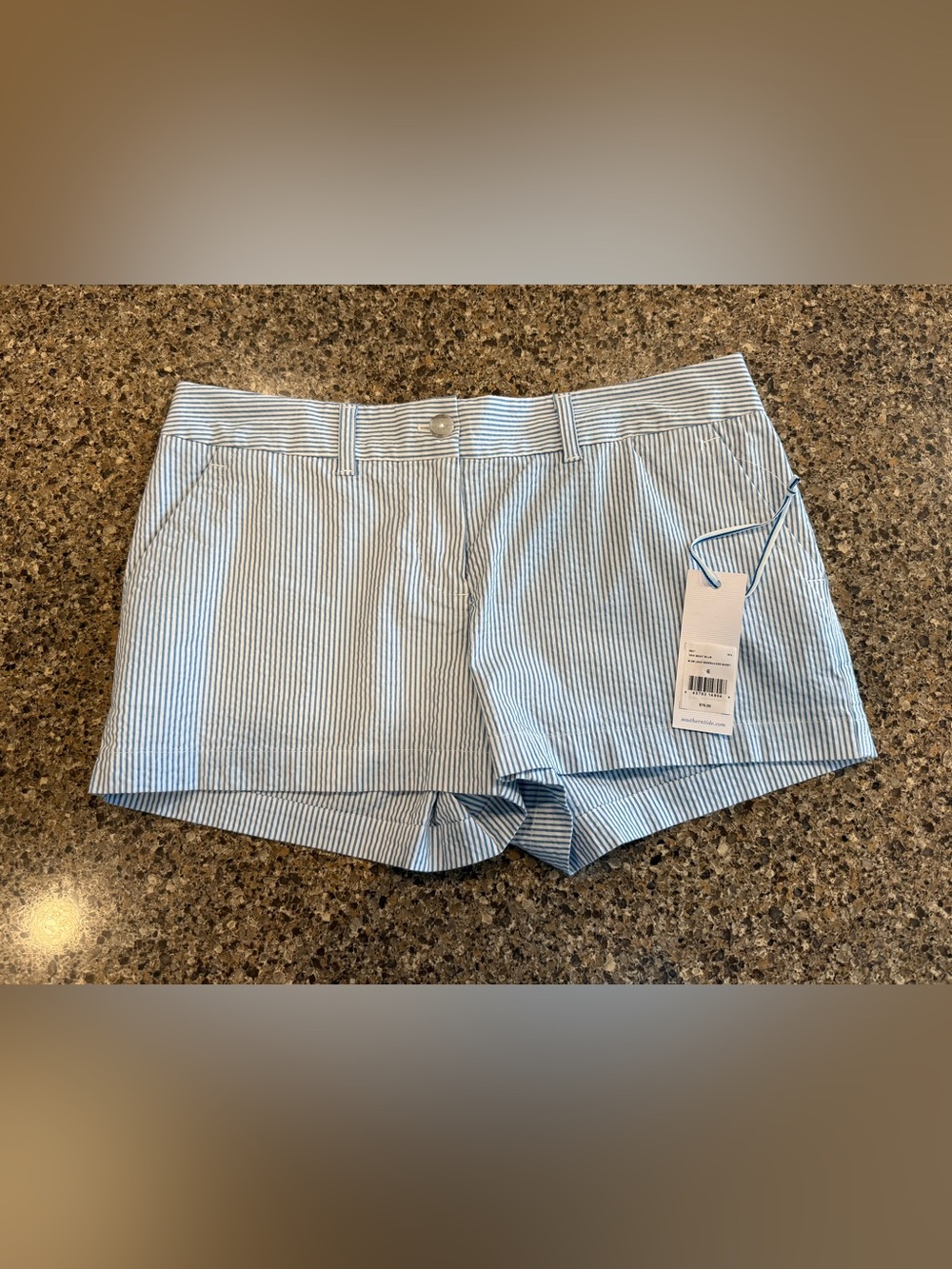 NWT Southern Tide Light Blue & White Seersucker Shorts